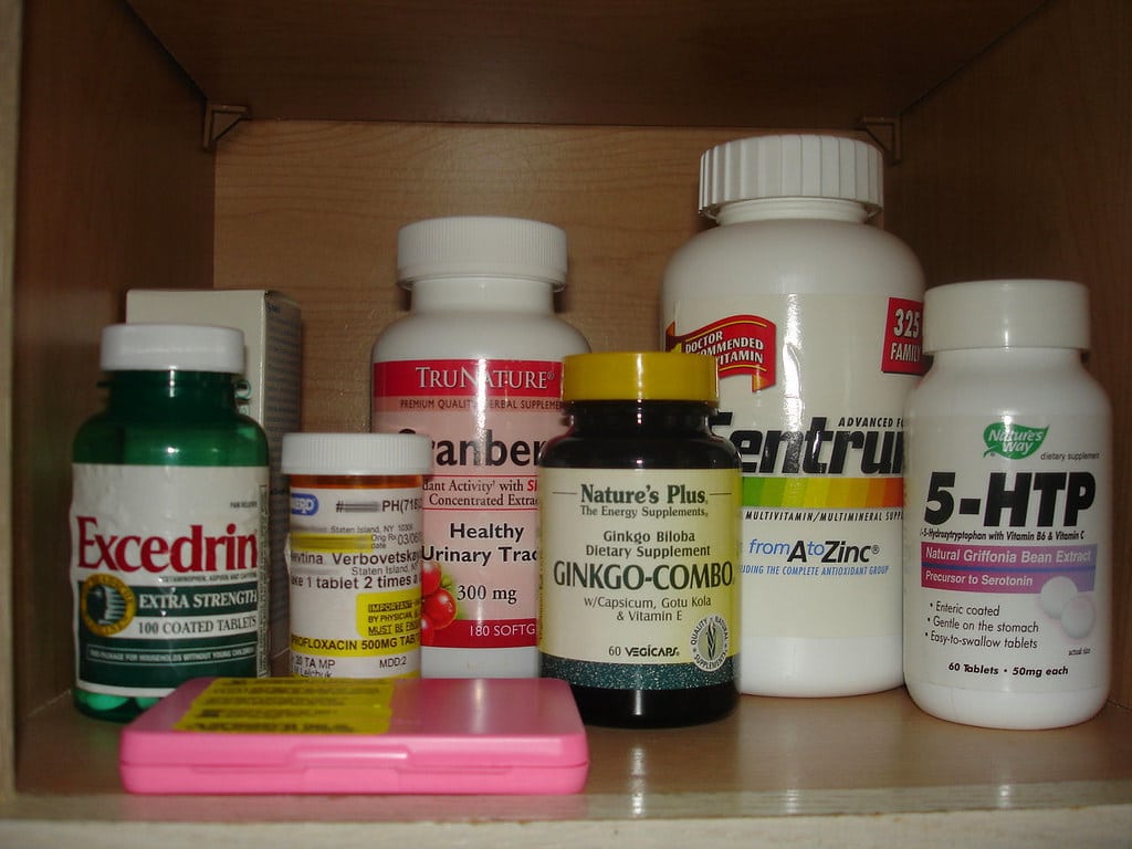 pills stored in cabinet